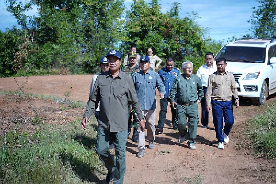 His Excellency Kun Kim presides over the groundbreaking ceremony for the construction of houses for veterans in Kas Kral District, Battambang Province