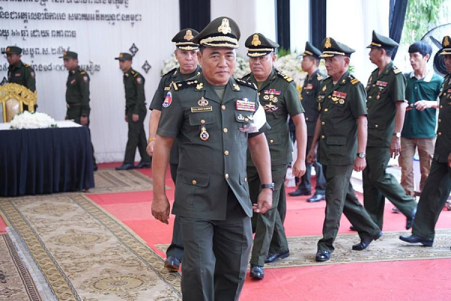 Brigadier General Muon Sareth invites to pay respects to the late Lieutenant General Chan Lumphat