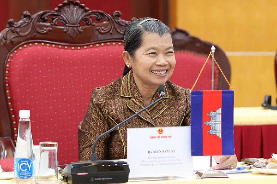 His Excellency Dr. Men Samon donated funds to support the construction of three houses for veterans and retirees.