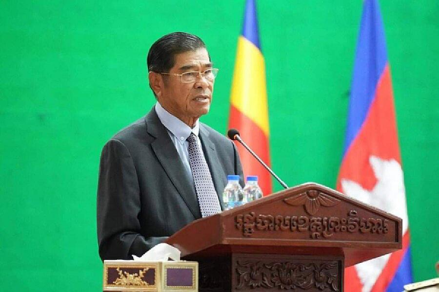 His Excellency Meas Sophea donated funds to support the construction of two houses for veterans and retirees.