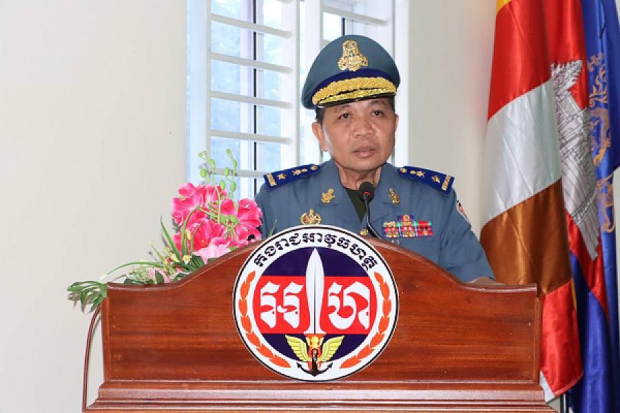 Brigadier General So Savoeun donates funds to support the construction of one house for veterans and retirees