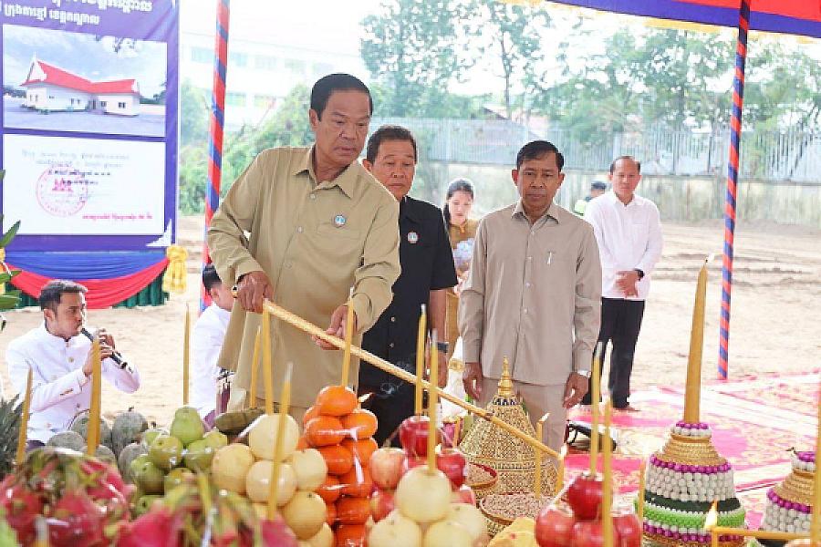 His Excellency Kun Kim presides over the groundbreaking ceremony for the CVP headquarters in Kandal Province