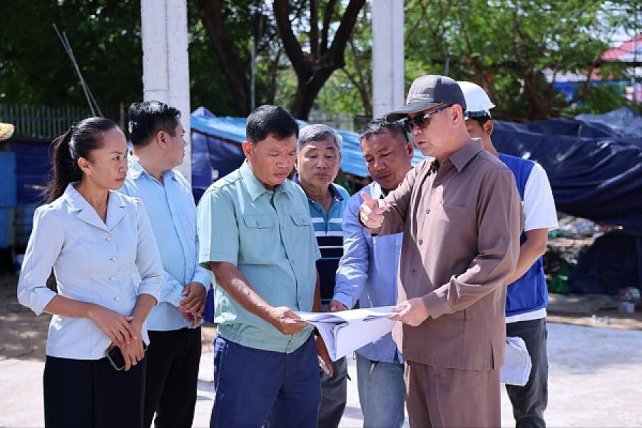 ឯកឧត្តម គួច ចំរើន ដឹកនាំក្រុមការងារចុះពិនិត្យវឌ្ឍនភាពនៃការសាងសង់អគារទីស្នាក់ការ អ.ន.ក. ខេត្តកណ្តាល  